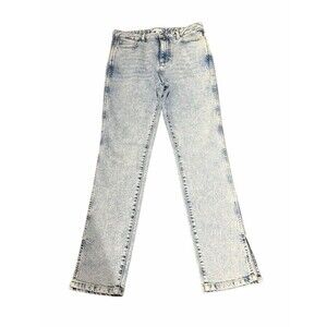 NWT Gianni Bini Acid Wash Split Hem Straight Leg Jeans Size 28 / 30" Inseam